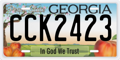 GA license plate CCK2423