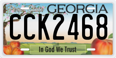 GA license plate CCK2468
