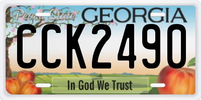 GA license plate CCK2490