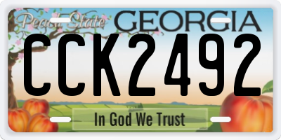 GA license plate CCK2492