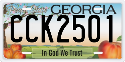 GA license plate CCK2501