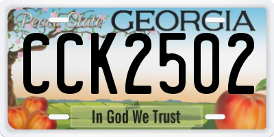 GA license plate CCK2502