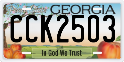 GA license plate CCK2503