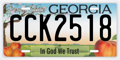 GA license plate CCK2518