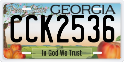 GA license plate CCK2536