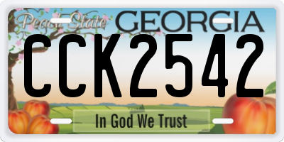 GA license plate CCK2542