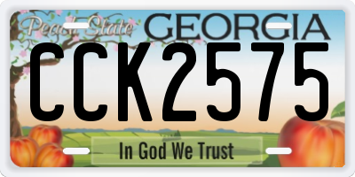 GA license plate CCK2575