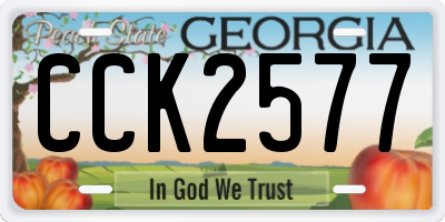 GA license plate CCK2577