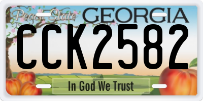 GA license plate CCK2582