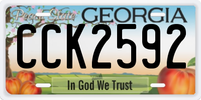 GA license plate CCK2592