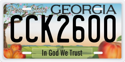 GA license plate CCK2600
