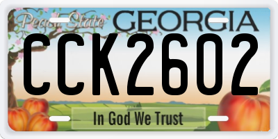 GA license plate CCK2602