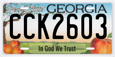 GA license plate CCK2603