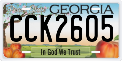 GA license plate CCK2605