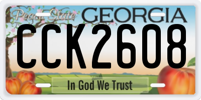 GA license plate CCK2608