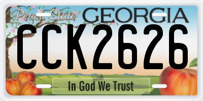 GA license plate CCK2626