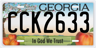 GA license plate CCK2633
