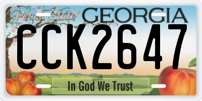GA license plate CCK2647