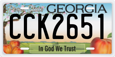 GA license plate CCK2651