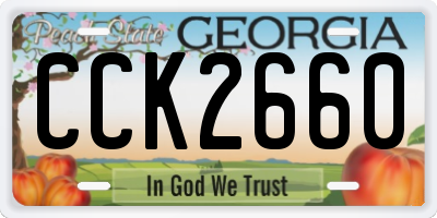 GA license plate CCK2660