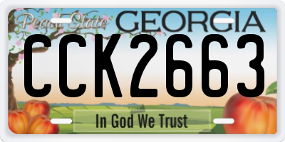 GA license plate CCK2663