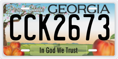 GA license plate CCK2673