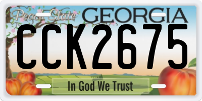 GA license plate CCK2675