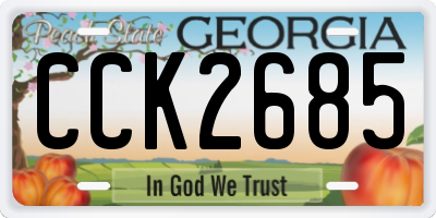 GA license plate CCK2685