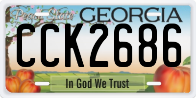 GA license plate CCK2686