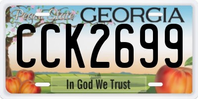 GA license plate CCK2699
