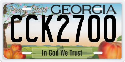 GA license plate CCK2700