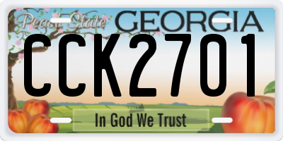 GA license plate CCK2701