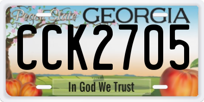 GA license plate CCK2705