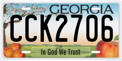 GA license plate CCK2706