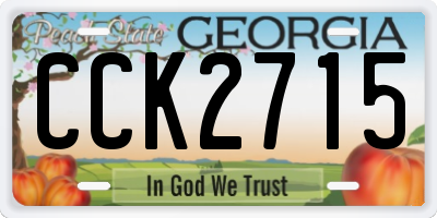 GA license plate CCK2715
