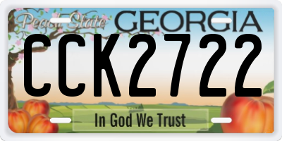 GA license plate CCK2722