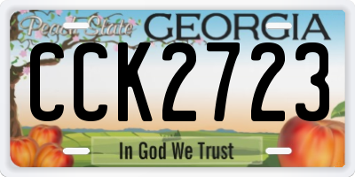GA license plate CCK2723