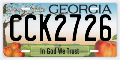 GA license plate CCK2726