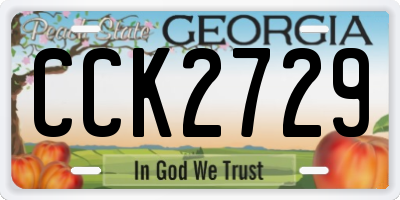 GA license plate CCK2729