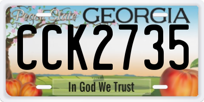 GA license plate CCK2735