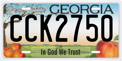 GA license plate CCK2750