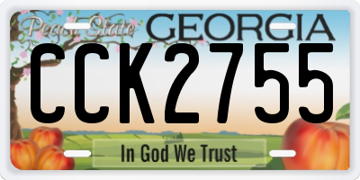 GA license plate CCK2755