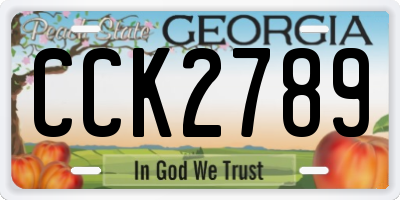 GA license plate CCK2789