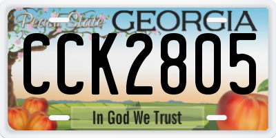 GA license plate CCK2805