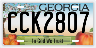 GA license plate CCK2807