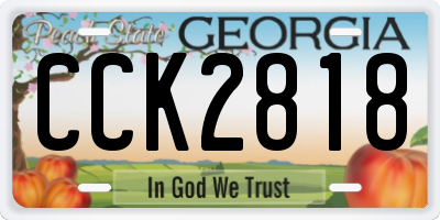 GA license plate CCK2818