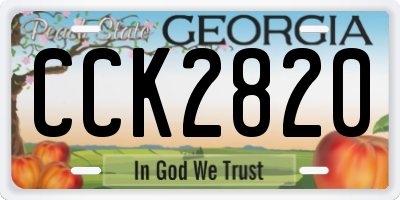 GA license plate CCK2820