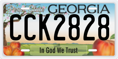 GA license plate CCK2828