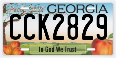 GA license plate CCK2829