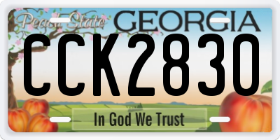 GA license plate CCK2830